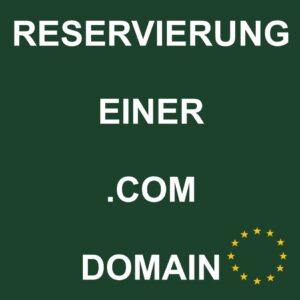 Reservierung einer .com-Internet-Domain
